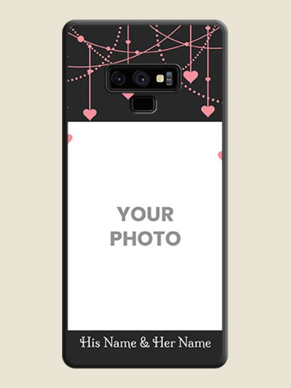 Custom Pink Love Hangings with Text on Space Black Custom Soft Matte Back Cover - Galaxy Note 9 - alternate view