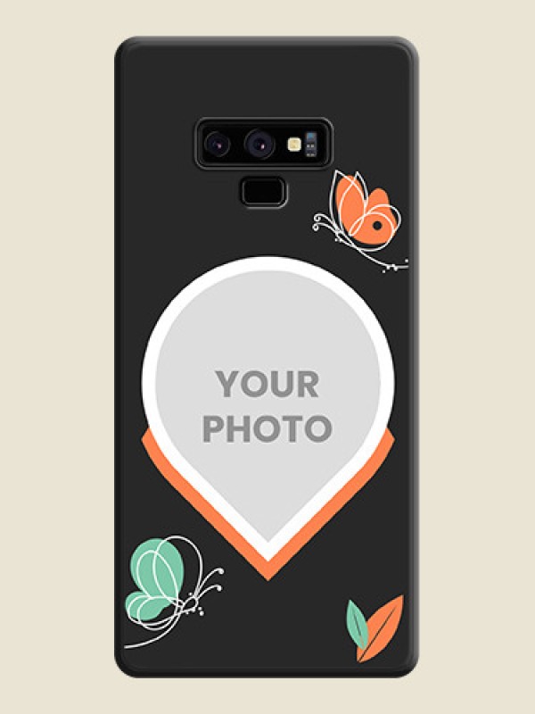 Custom Upload Pic With Simple Butterly Design On Space Black Personalized Soft Matte Phone Covers -Samsung Galaxy Note 9 - alternate view