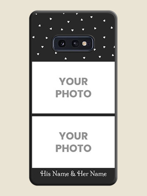Custom Miniature Love Symbols with Name on Space Black Custom Soft Matte Back Cover - Galaxy S10E - alternate view