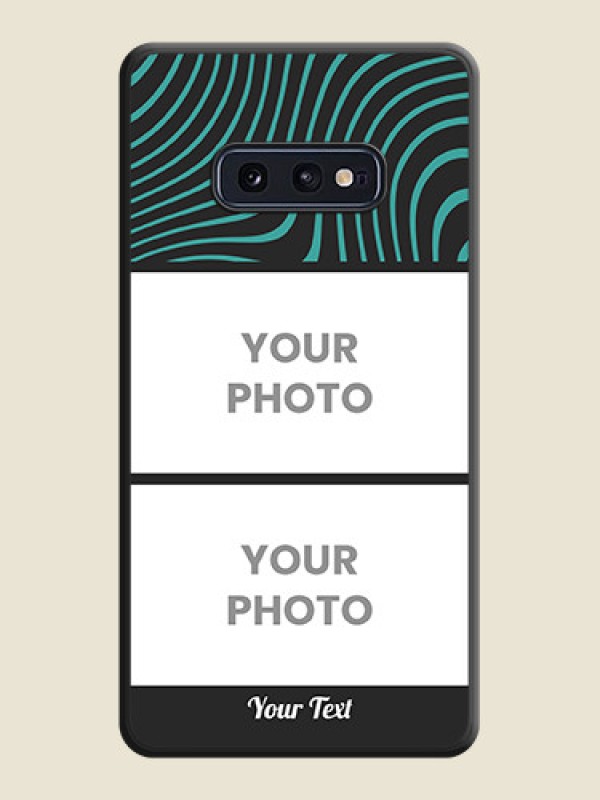Custom Wave Pattern with 2 Image Holder on Space Black Personalized Soft Matte Phone Covers - Galaxy S10E - alternate view
