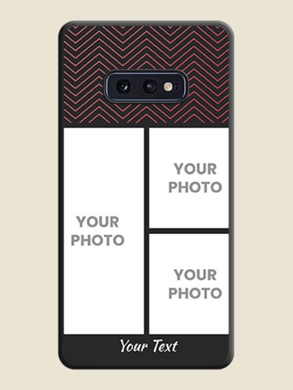 Custom Wave Pattern with 3 Image Holder on Space Black Custom Soft Matte Back Cover - Galaxy S10E - alternate view