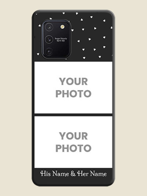Custom Miniature Love Symbols with Name on Space Black Custom Soft Matte Back Cover - Galaxy S10 Lite - alternate view