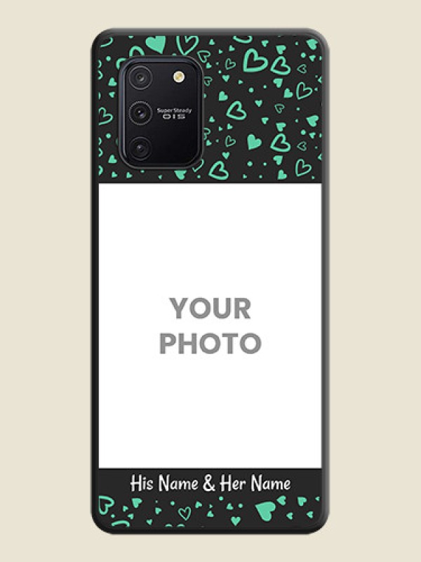 Custom Sea Green Indefinite Love Pattern on Photo on Space Black Soft Matte Mobile Cover - Galaxy S10 Lite - alternate view