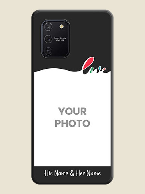 Custom Fall in Love Pattern with Picture on Photo on Space Black Soft Matte Mobile Case - Galaxy S10 Lite - alternate view