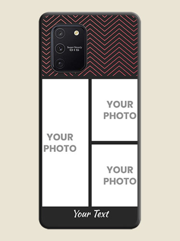 Custom Wave Pattern with 3 Image Holder on Space Black Custom Soft Matte Back Cover - Galaxy S10 Lite - alternate view