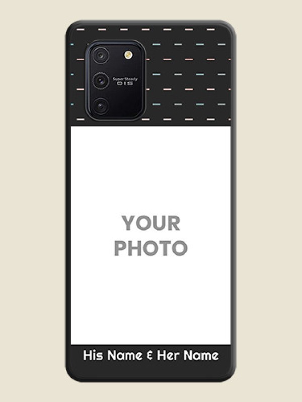 Custom Line Pattern Design with Text on Space Black Custom Soft Matte Phone Back Cover - Galaxy S10 Lite - alternate view