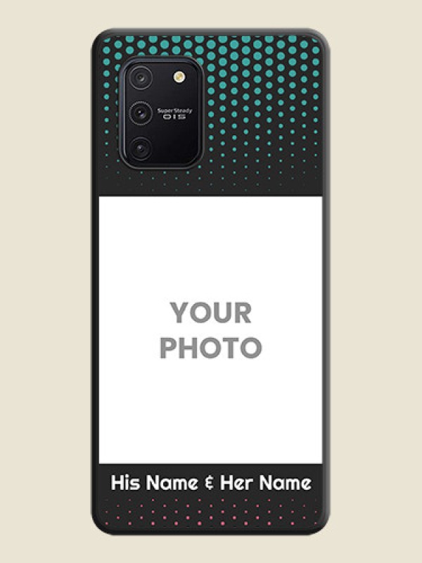Custom Faded Dots with Grunge Photo Frame and Text on Space Black Custom Soft Matte Phone Cases - Galaxy S10 Lite - alternate view