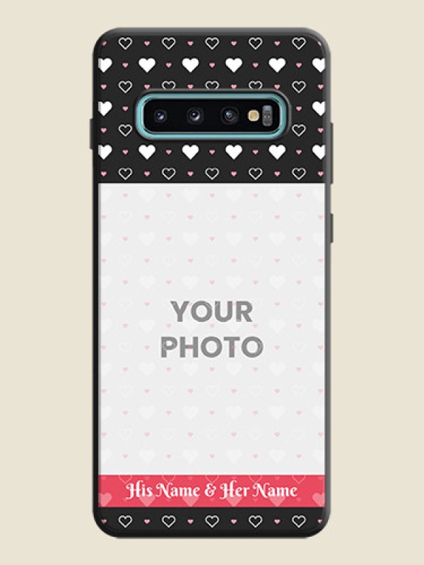 Custom White Color Love Symbols with Text Design - Photo on Space Black Soft Matte Phone Cover - Galaxy S10 Plus - alternate view