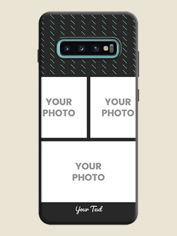 Custom Cross Dotted Pattern with 2 Image Holder  on Personalised Space Black Soft Matte Cases - Galaxy S10 Plus - alternate view