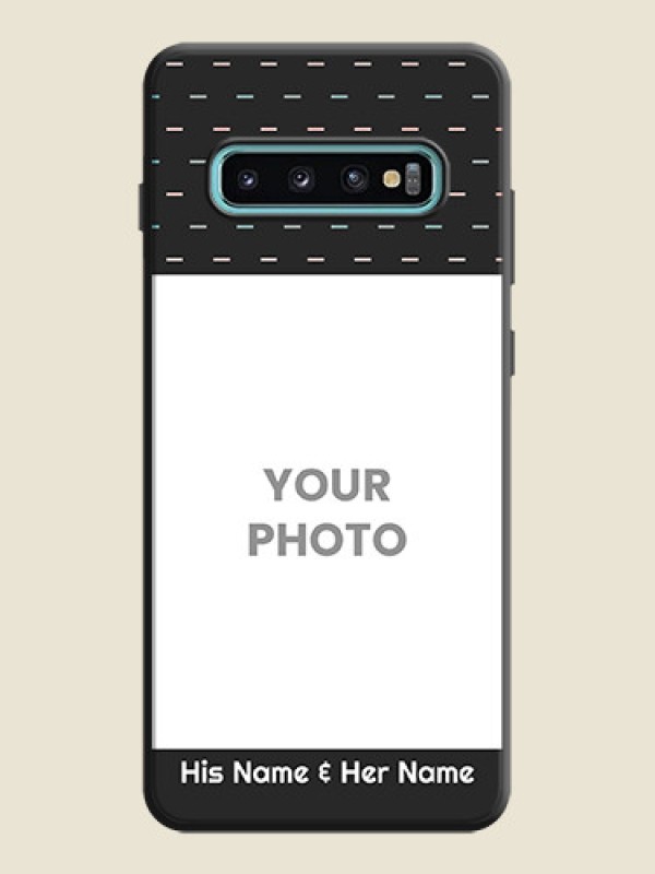 Custom Line Pattern Design with Text on Space Black Custom Soft Matte Phone Back Cover - Galaxy S10 Plus - alternate view