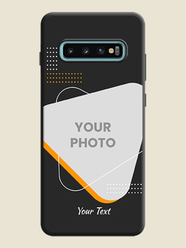 Custom Yellow Triangle - Photo on Space Black Soft Matte Phone Cover - Galaxy S10 Plus - alternate view