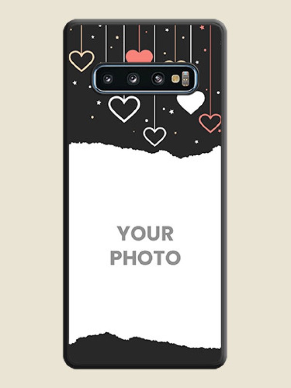 Custom Love Hangings with Splash Wave Picture on Space Black Custom Soft Matte Phone Back Cover - Galaxy S10 - alternate view