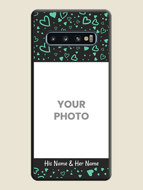 Custom Sea Green Indefinite Love Pattern on Photo on Space Black Soft Matte Mobile Cover - Galaxy S10 - alternate view