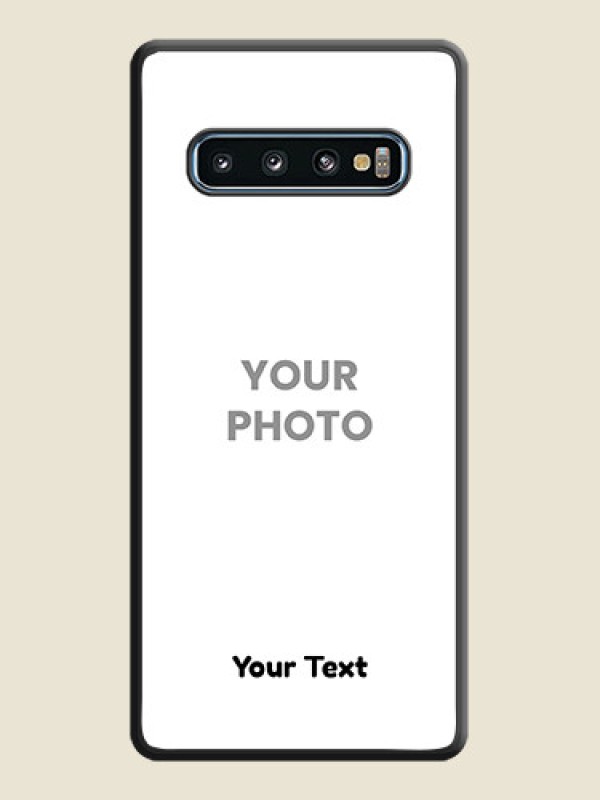 Custom Full Single Pic Upload With Text On Space Black Personalized Soft Matte Phone Covers -Samsung Galaxy S10 - alternate view