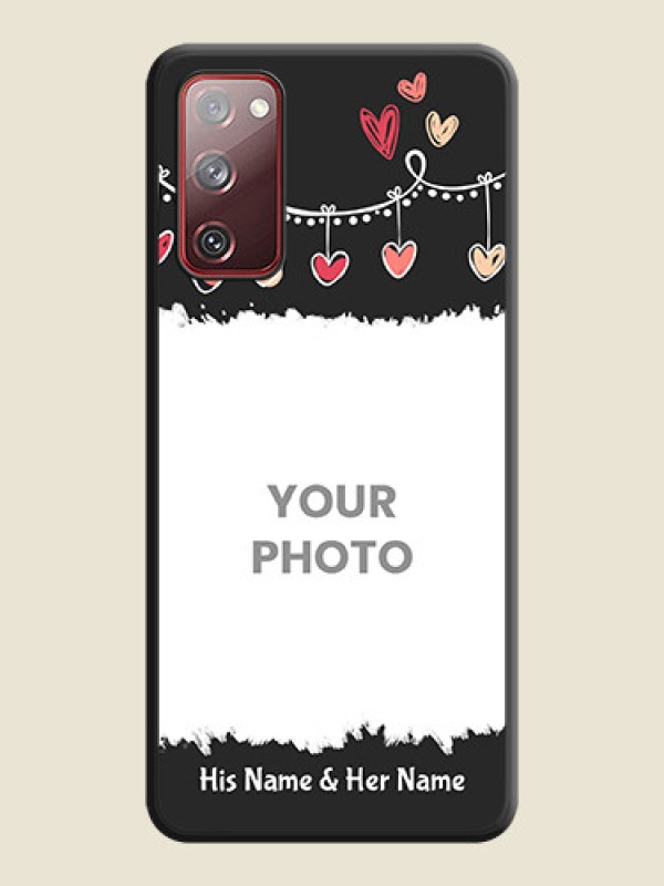 Custom Pink Love Hangings with Name on Space Black Custom Soft Matte Phone Cases - Galaxy S20 FE 5G - alternate view