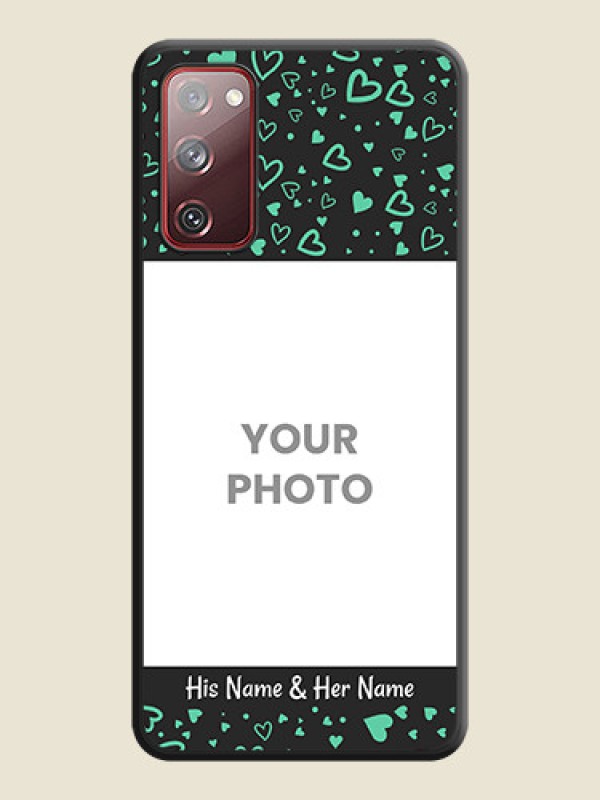 Custom Sea Green Indefinite Love Pattern on Photo on Space Black Soft Matte Mobile Cover - Galaxy S20 FE 5G - alternate view
