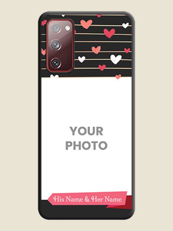 Custom Love Pattern with Name on Pink Ribbon  on Photo on Space Black Soft Matte Back Cover - Galaxy S20 FE 5G - alternate view