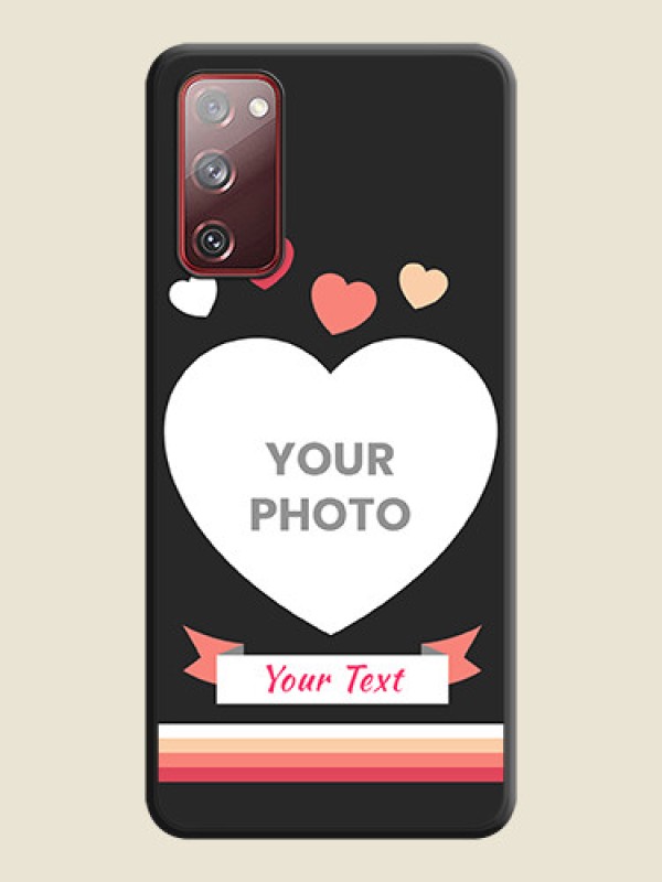Custom Love Shaped Photo with Colorful Stripes on Personalised Space Black Soft Matte Cases - Galaxy S20 FE 5G - alternate view