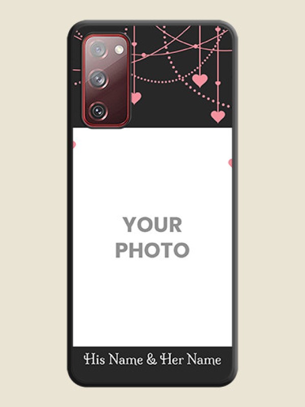 Custom Pink Love Hangings with Text on Space Black Custom Soft Matte Back Cover - Galaxy S20 FE 5G - alternate view
