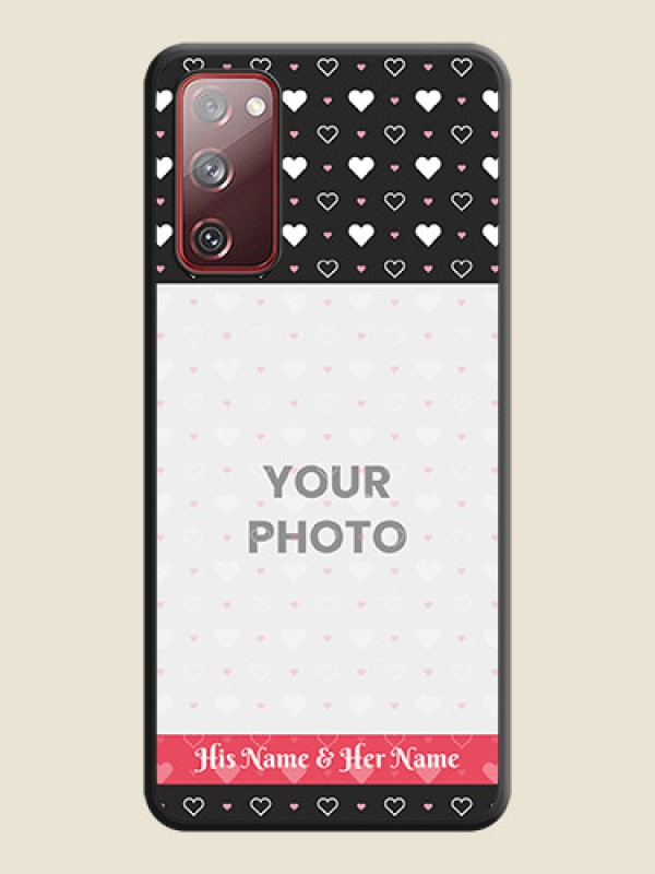Custom White Color Love Symbols with Text Design on Photo on Space Black Soft Matte Phone Cover - Galaxy S20 FE 5G - alternate view