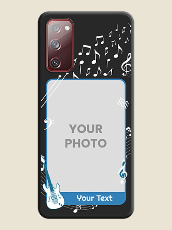 Custom Musical Theme Design with Text on Photo on Space Black Soft Matte Mobile Case - Galaxy S20 FE 5G - alternate view