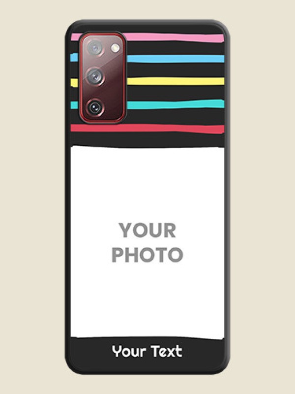 Custom Multicolor Lines with Image on Space Black Personalized Soft Matte Phone Covers - Galaxy S20 FE 5G - alternate view
