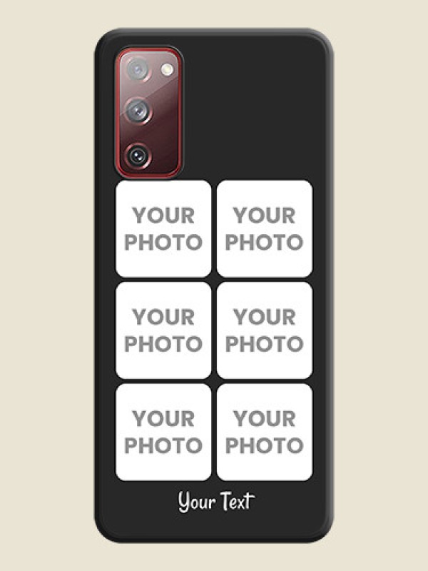 Custom Floral Art with 6 Image Holder on Photo on Space Black Soft Matte Mobile Case - Galaxy S20 FE 5G - alternate view