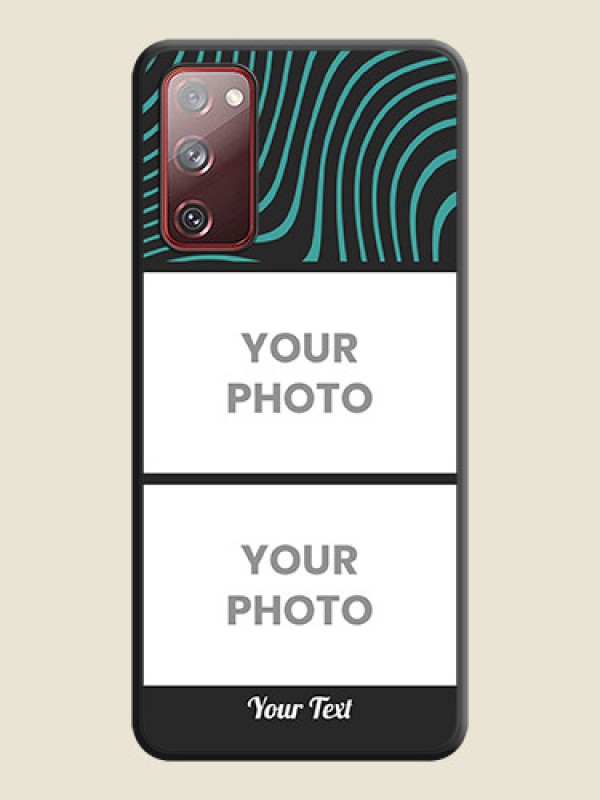 Custom Wave Pattern with 2 Image Holder on Space Black Personalized Soft Matte Phone Covers - Galaxy S20 FE 5G - alternate view