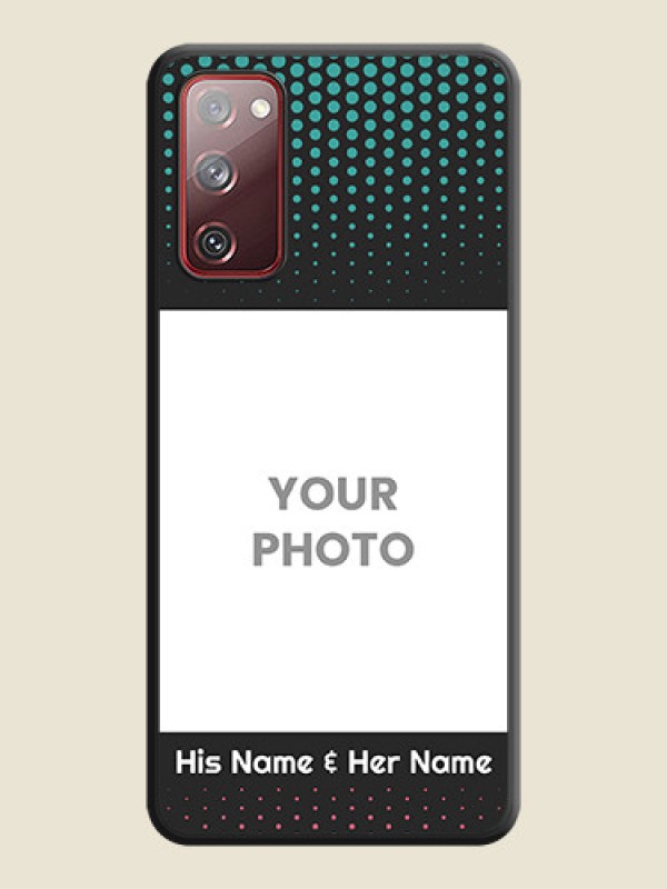 Custom Faded Dots with Grunge Photo Frame and Text on Space Black Custom Soft Matte Phone Cases - Galaxy S20 FE 5G - alternate view