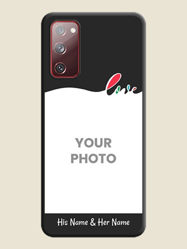 Custom Fall in Love Pattern with Picture on Photo on Space Black Soft Matte Mobile Case - Galaxy S20 FE - alternate view