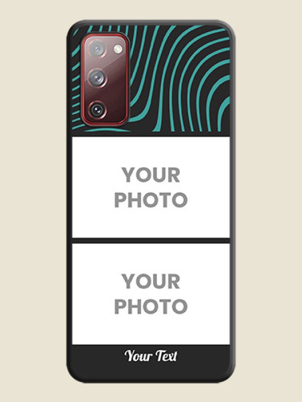 Custom Wave Pattern with 2 Image Holder on Space Black Personalized Soft Matte Phone Covers - Galaxy S20 FE - alternate view