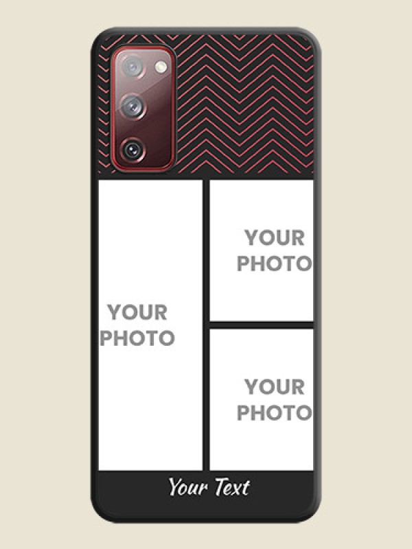 Custom Wave Pattern with 3 Image Holder on Space Black Custom Soft Matte Back Cover - Galaxy S20 FE - alternate view