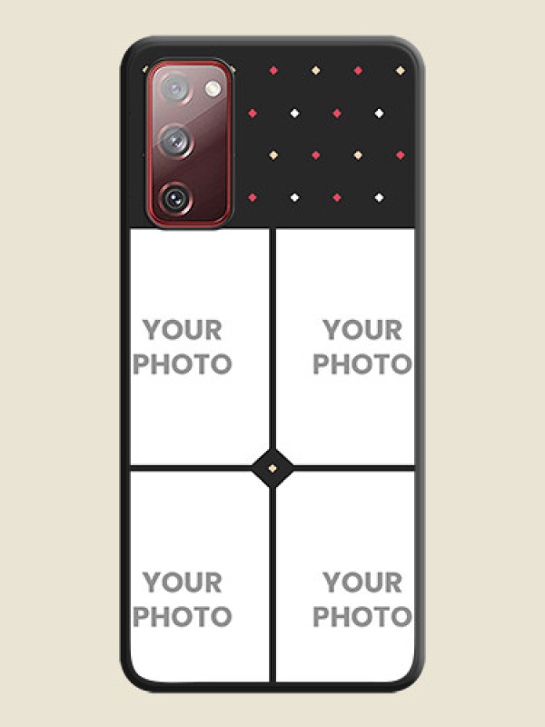 Custom Multicolor Dotted Pattern with 4 Image Holder on Space Black Custom Soft Matte Phone Cases - Galaxy S20 FE - alternate view