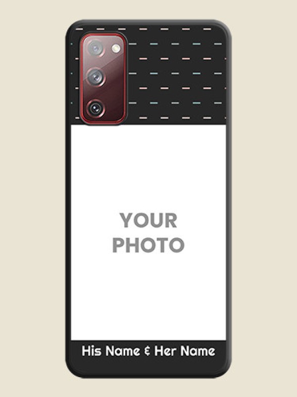 Custom Line Pattern Design with Text on Space Black Custom Soft Matte Phone Back Cover - Galaxy S20 FE - alternate view
