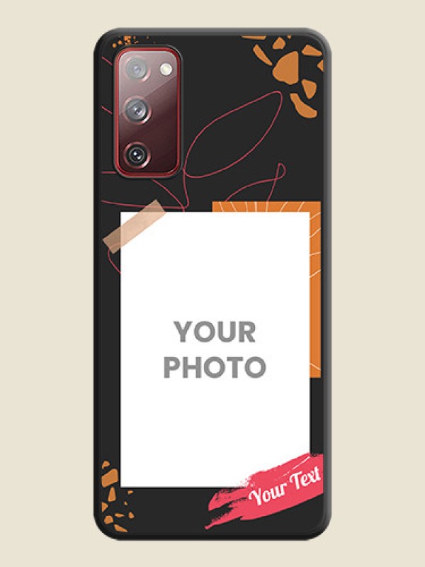Custom Orange Photo Frame on Space Black Custom Soft Matte Phone Back Cover - Galaxy S20 FE - alternate view