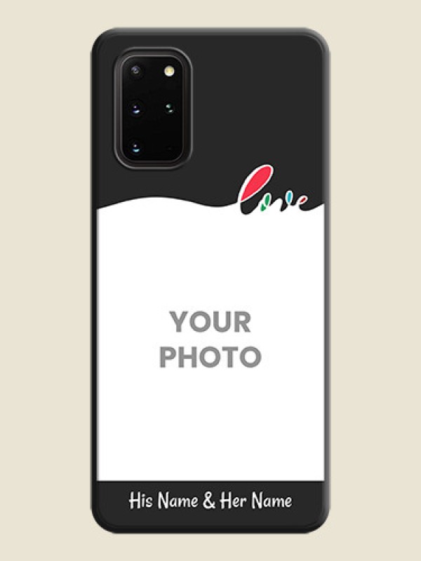 Custom Fall in Love Pattern with Picture - Photo on Space Black Soft Matte Mobile Case - Galaxy S20 Plus - alternate view