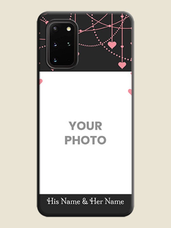 Custom Pink Love Hangings with Text on Space Black Custom Soft Matte Back Cover - Galaxy S20 Plus - alternate view