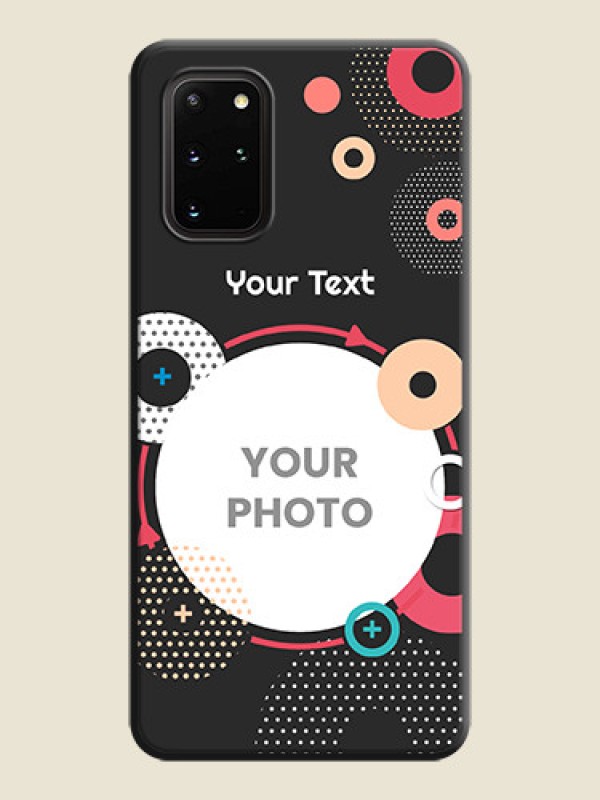 Custom Multicoloured Round Image on Personalised Space Black Soft Matte Cases - Galaxy S20 Plus - alternate view