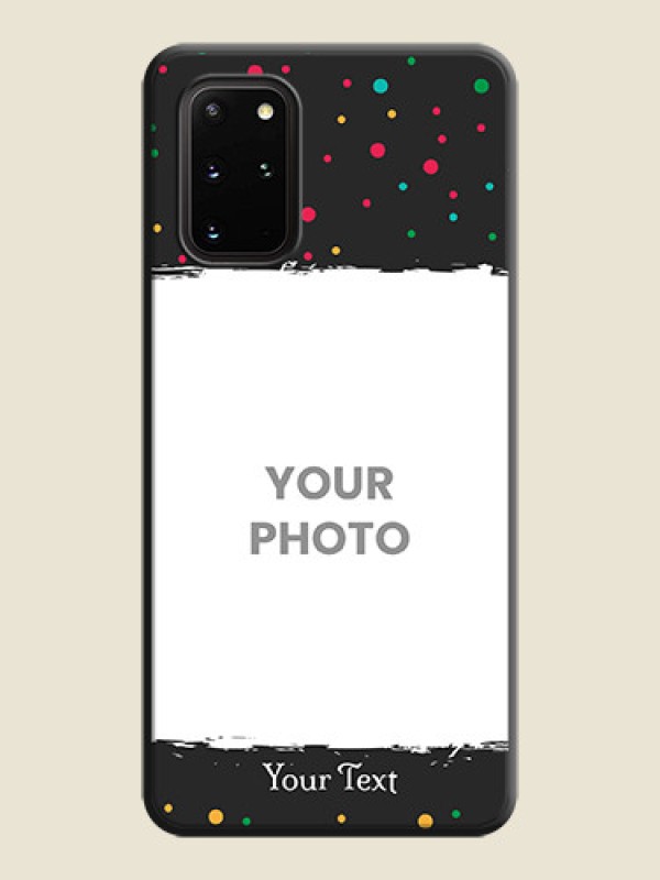 Custom Multicolor Dotted Pattern with Text on Space Black Custom Soft Matte Phone Back Cover - Galaxy S20 Plus - alternate view