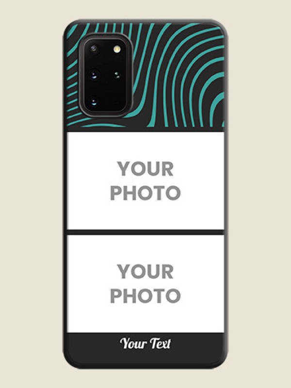 Custom Wave Pattern with 2 Image Holder on Space Black Personalized Soft Matte Phone Covers - Galaxy S20 Plus - alternate view