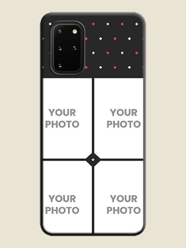 Custom Multicolor Dotted Pattern with 4 Image Holder on Space Black Custom Soft Matte Phone Cases - Galaxy S20 Plus - alternate view
