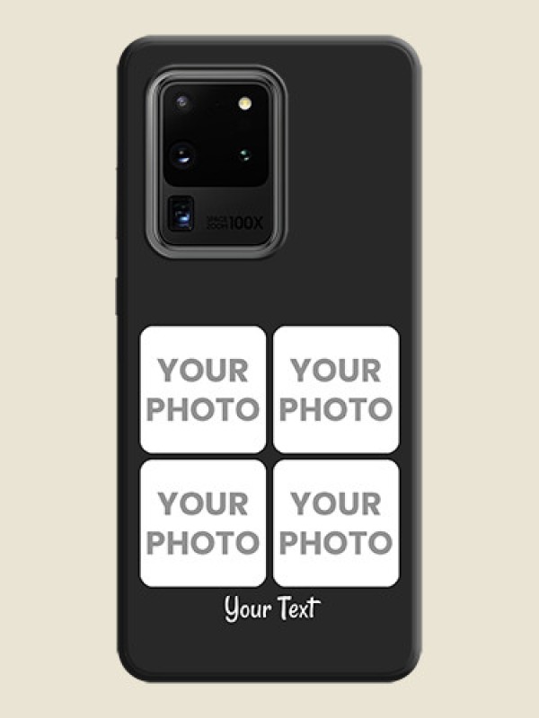 Custom Floral Art with 6 Image Holder - Photo on Space Black Soft Matte Mobile Case - Galaxy S20 Ultra - alternate view