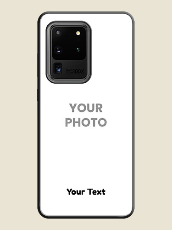 Custom Full Single Pic Upload With Text On Space Black Personalized Soft Matte Phone Covers -Samsung Galaxy S20 Ultra - alternate view