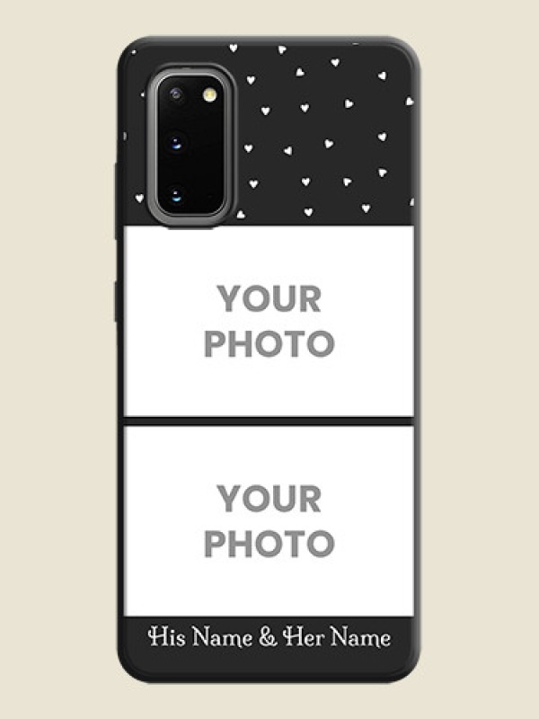 Custom Miniature Love Symbols with Name on Space Black Custom Soft Matte Back Cover - Galaxy S20 - alternate view
