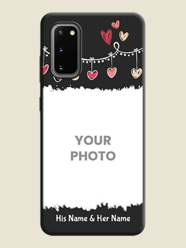 Custom Pink Love Hangings with Name on Space Black Custom Soft Matte Phone Cases - Galaxy S20 - alternate view