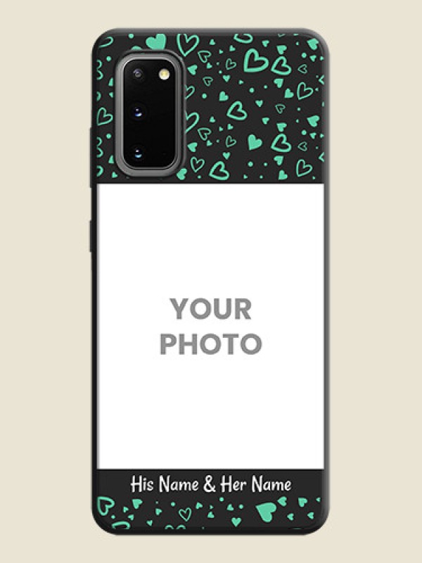 Custom Sea Green Indefinite Love Pattern - Photo on Space Black Soft Matte Mobile Cover - Galaxy S20 - alternate view