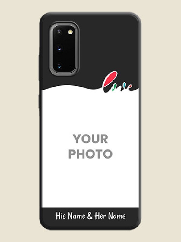 Custom Fall in Love Pattern with Picture - Photo on Space Black Soft Matte Mobile Case - Galaxy S20 - alternate view