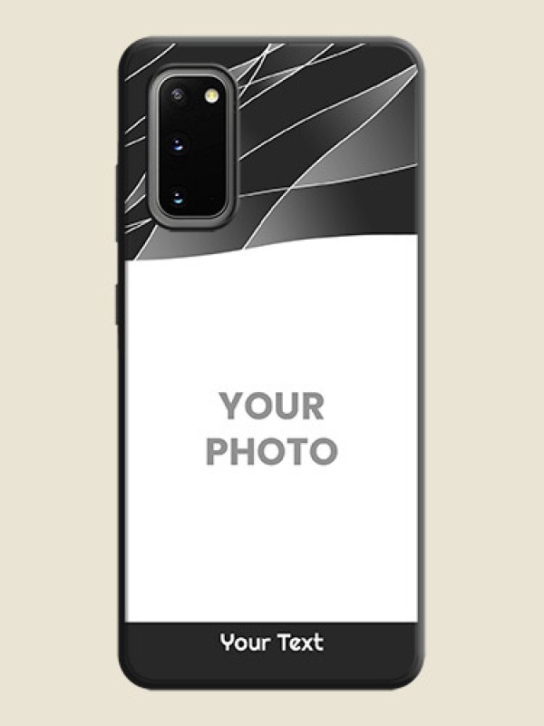 Custom Mixed Wave Lines - Photo on Space Black Soft Matte Mobile Cover - Galaxy S20 - alternate view