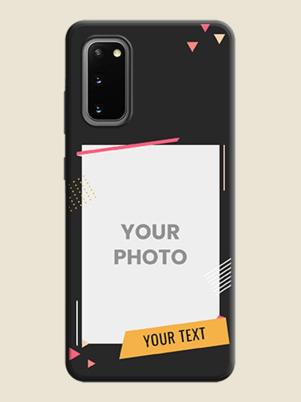 Custom Photo Frame with Triangle Small Dots - Photo on Space Black Soft Matte Back Cover - Galaxy S20 - alternate view