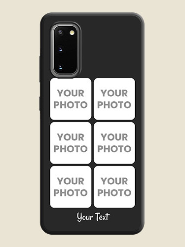 Custom Floral Art with 6 Image Holder - Photo on Space Black Soft Matte Mobile Case - Galaxy S20 - alternate view